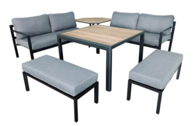 Salon bas de jardin Royan IV gris Proloisirs