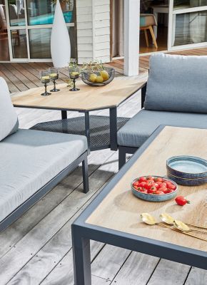 Salon bas de jardin Royan IV gris Proloisirs