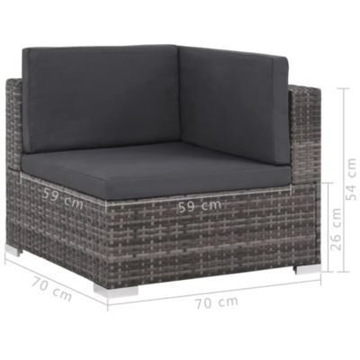 Salon de jardin 2, 4 et 8 pièces ( - Gris clair)