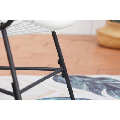 Salon de jardin 2 fauteuils ronds et table basse blanc ACAPULCO