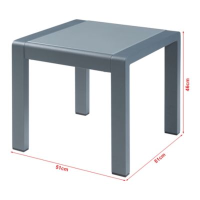 Salon de jardin 2 pièces Avise table d'appoint avec fauteuil anthracite gris foncé casa.pro