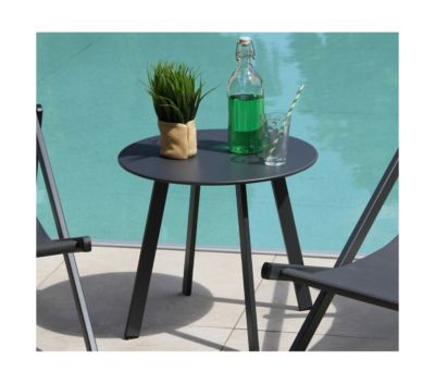salon de jardin 2 places en aluminium coloris terracotta - athos