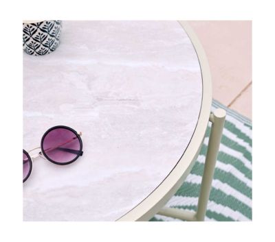 salon de jardin 4 places en acier coloris blanc - antibes