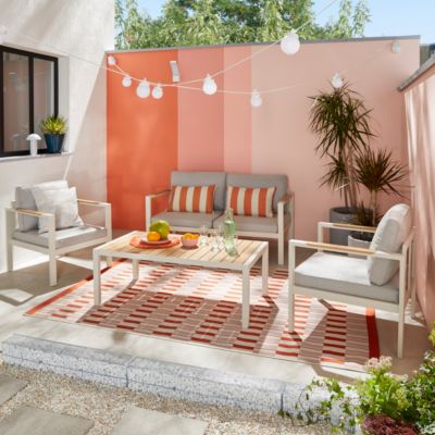Salon de jardin 4 places GoodHome Pistache argile