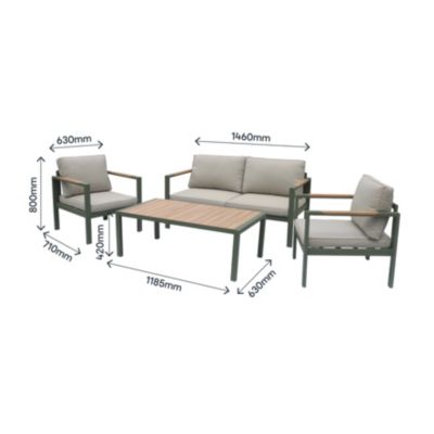 Salon de jardin 4 places GoodHome Pistache vert