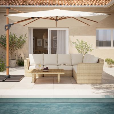 Salon de jardin 6 places beige GoodHome Elos