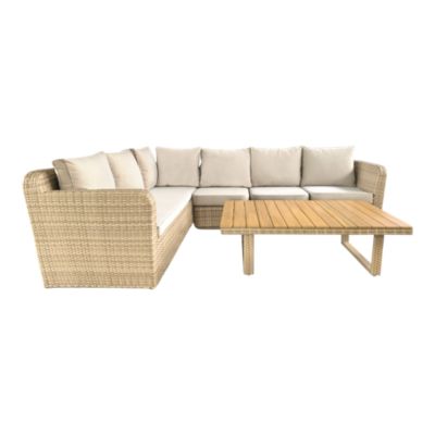 Salon de jardin 6 places beige GoodHome Elos