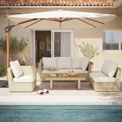 Salon de jardin 6 places beige GoodHome Elos