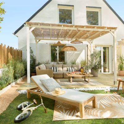 Salon de jardin 6 places beige GoodHome Elos