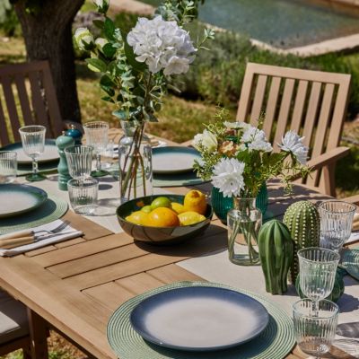Salon de jardin 6 places en bois avec coussins - Creta