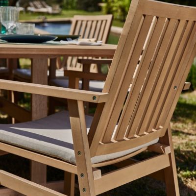 Salon de jardin 6 places en bois avec coussins - Creta