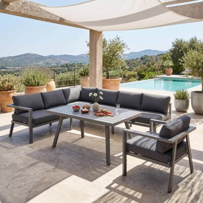 Salon de jardin 8 places en aluminium  Oviala