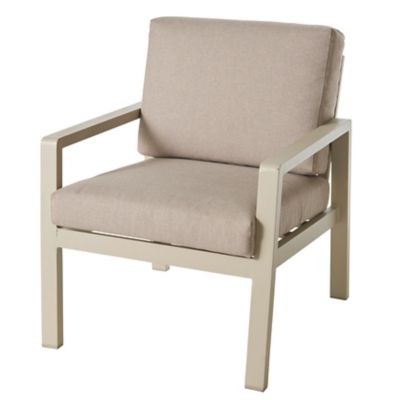 Salon de jardin aluminium couleur sable GoodHome Santorin peyote 5 personnes