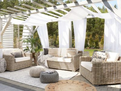 Salon de jardin ARDEA Rotin Marron clair