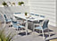 Salon de jardin Bacopia - Table + 6 fauteuils bleu