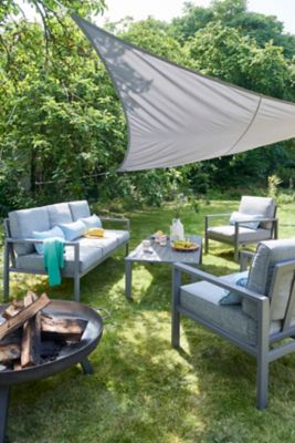Salon de jardin bas Blooma Nymark aluminium gris 5 personnes