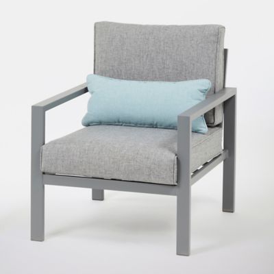 Salon de jardin bas Blooma Nymark aluminium gris 5 personnes