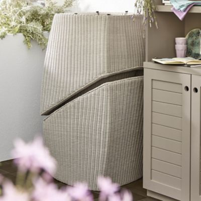 Salon de jardin bas Blooma Pilares effet rotin beige 2 personnes