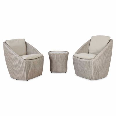 Salon de jardin bas Blooma Pilares effet rotin beige 2 personnes