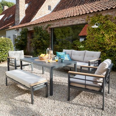 Salon de jardin bas Cayenne aluminium anthracite DCB Garden 7