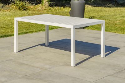 Salon de jardin bas Cayenne aluminium blanc DCB Garden 7 personnes