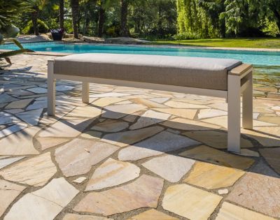 Salon de jardin bas Cayenne aluminium blanc DCB Garden 7 personnes