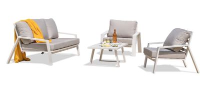 Salon de jardin bas Ibiza aluminium blanc PARIS Garden 5 personnes