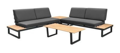 salon de jardin bas proloisirs staten aluminium decor bois castorama