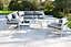 Salon de jardin d'angle Beaubourg 6 places en aluminium blanc