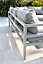 Salon de jardin d'angle Beaubourg 6 places en aluminium blanc