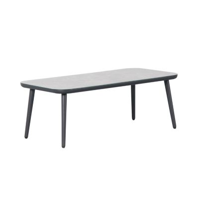 Salon de jardin en aluminium et corde 5 places - Gris anthracite - SYNA