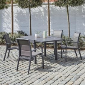 Salon de jardin en aluminium extensible 4/8 places