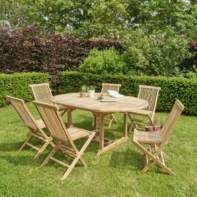 Salon de jardin en teck massif extensible 6/8 places