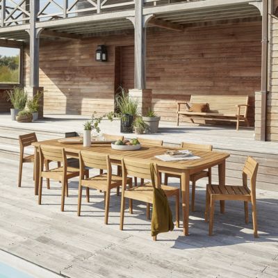 Salon de jardin en teck recyclé extensible 10/12 places