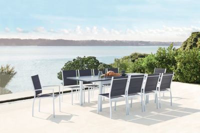 Salon de jardin extensible en alu 10 personnes blanc AREZZO
