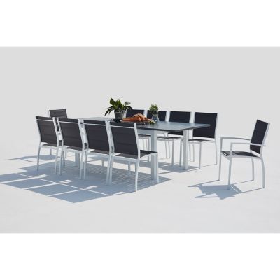 Salon de jardin extensible en alu 10 personnes blanc AREZZO