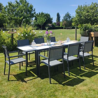Table et chaise de jardin aluminium