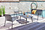 Salon de jardin lounge en aluminium Gris BITTI