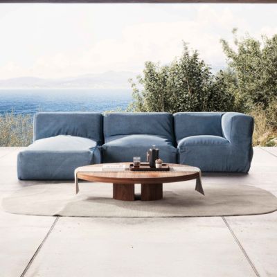 Salon de jardin modulable 3 places bleu pacific Mixi  Oviala