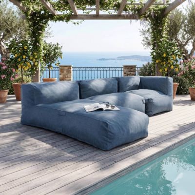 Salon de jardin modulable 3 places bleu pacific Mixi  Oviala