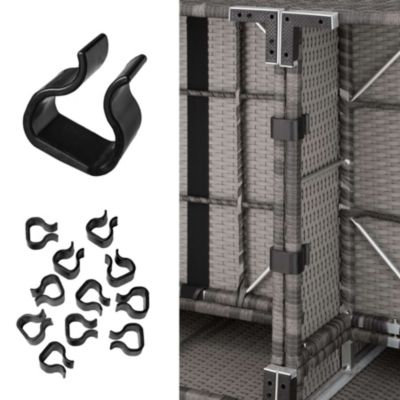 Salon de jardin modulable TECTAKE resine tressee gris 8 pieces 69.0 x 69 x 26 10 personnes