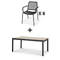 Salon de jardin Morlaix Oberon - Table + 6 chaises