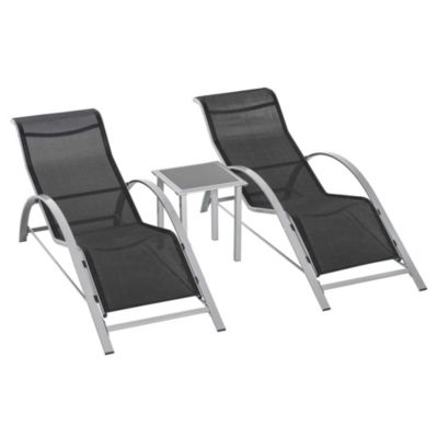 Salon de jardin OUTSUNNY metal gris 41.0 x 41.0 x 45.0 2 personnes