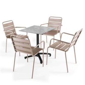 Salon de jardin oviala metal 5 pieces 70.0 x 70 x 72.0 4 personnes