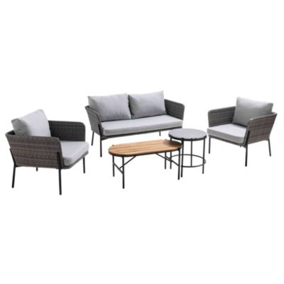Salon de jardin oviala resine tressee 4 pieces