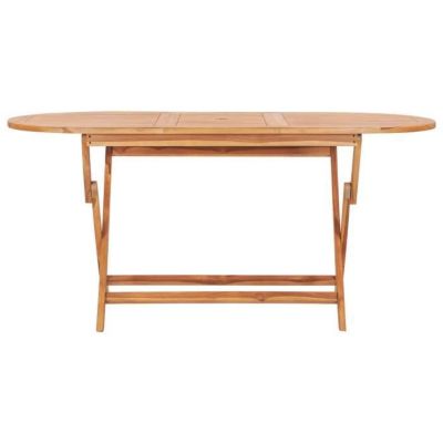 Salon de jardin pliable en teck - TECK - 160 x 80 x 75 cm