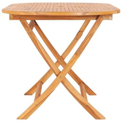 Salon de jardin pliable en teck - TECK - 160 x 80 x 75 cm