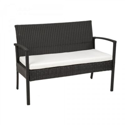 Salon de jardin rotin resine tresse resine noir Helloshop26