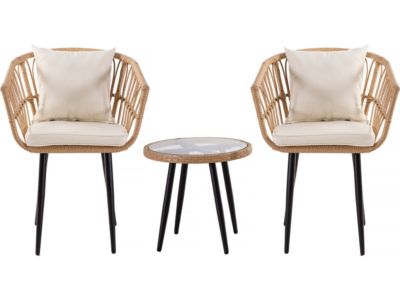 Salon de jardin rotin "Vela"  2 places  Marron