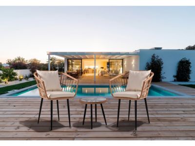 Salon de jardin rotin "Vela"  2 places  Marron